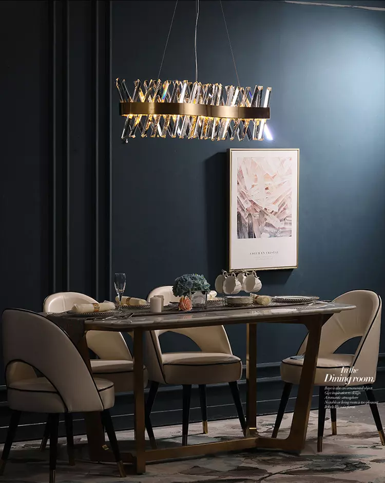 CETUS luxe crystal chandelier in dining room